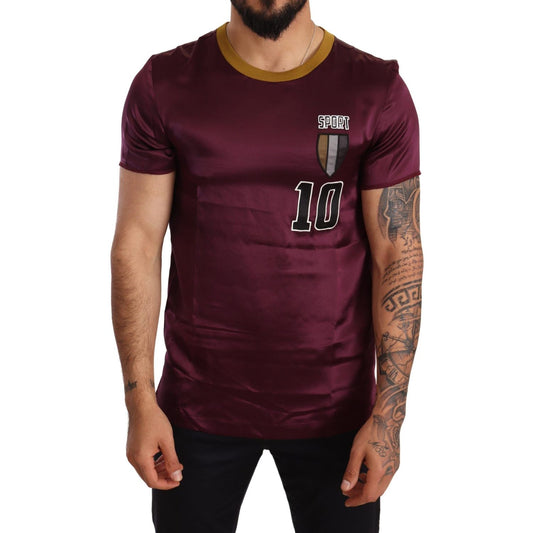 Dolce & Gabbana Purple Sport 10 Embroidery Crewneck T-shirt Dolce & Gabbana