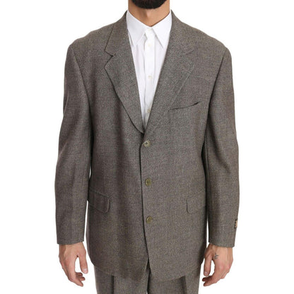 Fendi Brown Wool Regular Single Breasted Suit