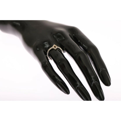 Nialaya Silver Rhombus Womens Clear CZ 925 Silver Ring Ring