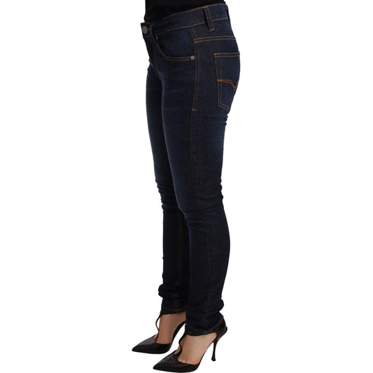 Versace Jeans Elegant Low Waist Skinny Designer Jeans Jeans & Pants Versace Jeans Black