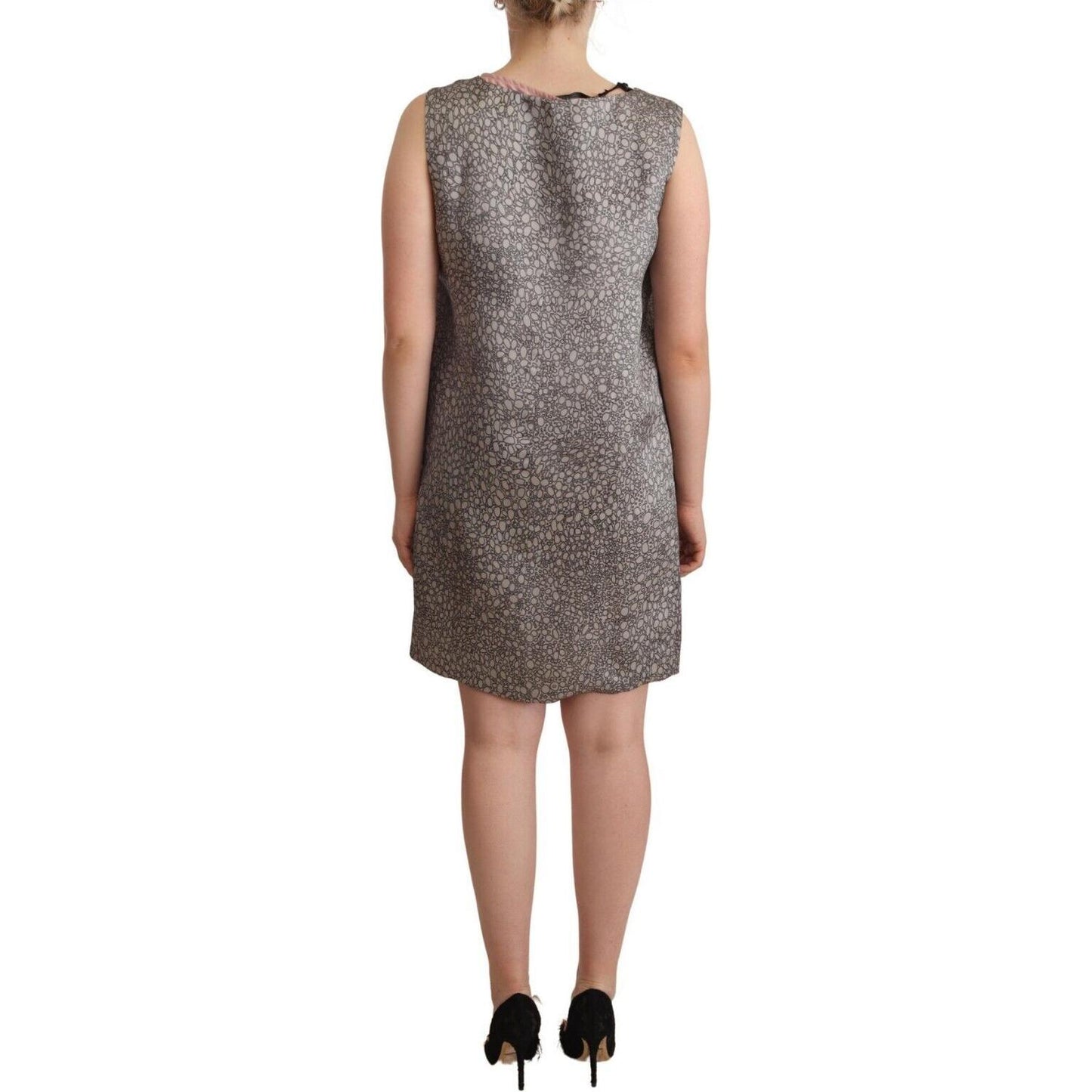 Comeforbreakfast Gray Sleeveless Shift Knee Length Dress 1728,67345645728,Clothing,Comeforbreakfast,Dresses - Clothing,Dresses - Women - Clothing,Gray,IT42|M,IT44|L,Material: 100% Silk,Midi - Dresses - Clothing,New with tags,Sleeveless - Dresses - Clothin