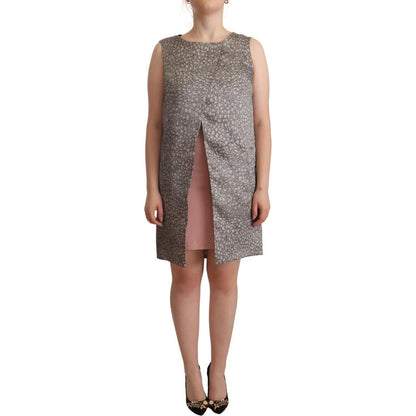 Comeforbreakfast Gray Sleeveless Shift Knee Length Dress 1728,67345645728,Clothing,Comeforbreakfast,Dresses - Clothing,Dresses - Women - Clothing,Gray,IT42|M,IT44|L,Material: 100% Silk,Midi - Dresses - Clothing,New with tags,Sleeveless - Dresses - Clothin