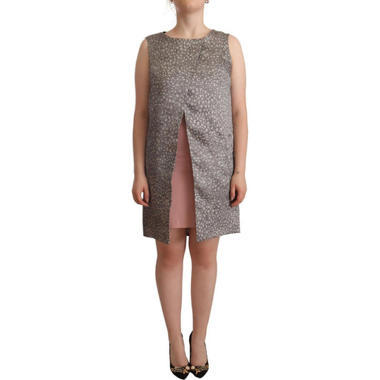 Comeforbreakfast Gray Sleeveless Shift Knee Length Dress 1728,67345645728,Clothing,Comeforbreakfast,Dresses - Clothing,Dresses - Women - Clothing,Gray,IT42|M,IT44|L,Material: 100% Silk,Midi - Dresses - Clothing,New with tags,Sleeveless - Dresses - Clothin