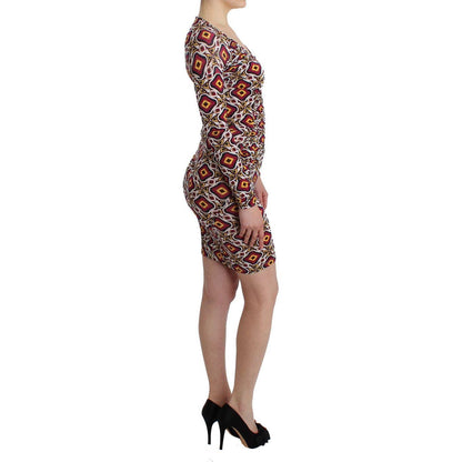 GF Ferre Multicolor Longsleeved Viscose Shift Dress