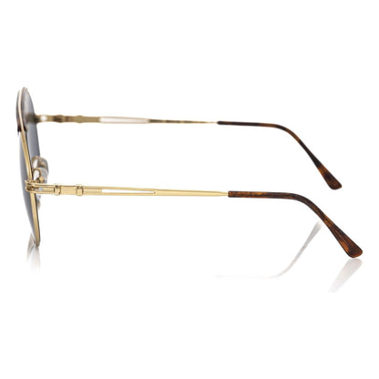 Frankie Morello Brown Metallic Fibre Men Sunglass