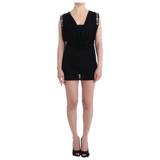 Roccobarocco Black Embellished Jersey Mini Sheath Short Dress 1728,67345645728,Black,Clothing,Dresses - Clothing,Dresses - Women - Clothing,IT42|M,IT44|L,IT46|XL,Material: Viscose,New with tags,Roccobarocco,Short - Dresses - Clothing,Sleeveless - Dresses