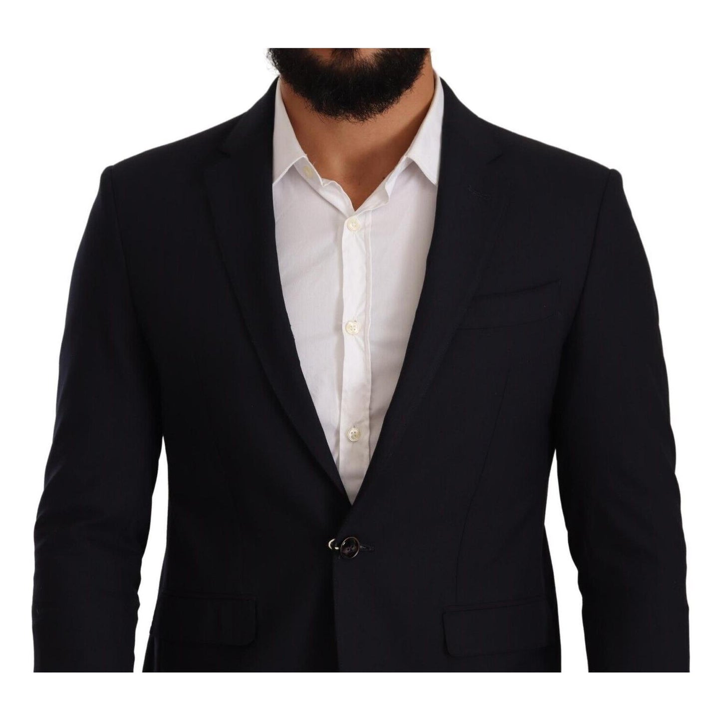 Domenico Tagliente Black Single Breasted One Button Suit Jacket
