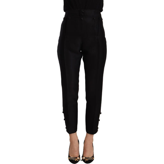 Dsquared² Black Wool High Waist Skinny Women Pants 1728,67345645728,Black,Clothing,Dsquared²,IT40|S,Jeans & Pants - Women - Clothing,Material: 83% Wool 17% Silk,New with tags,Pants - Clothing,Skinny Pants - Pants - Clothing,Women,Women - Clothing