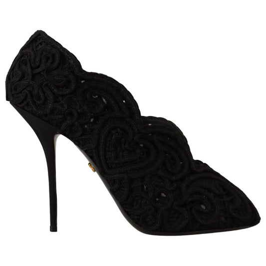 Dolce & Gabbana Elegant Black Lace Stiletto Heels Dolce & Gabbana Black