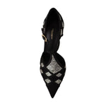 Dolce & Gabbana Black Crystals T-strap Heels Pumps Shoes LA9633 - 39