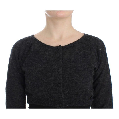 Ermanno Scervino Gray Knit Wool Cardigan Sweater