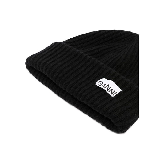 GANNI Hats Black Scarves Hats & Gloves Ganni Black