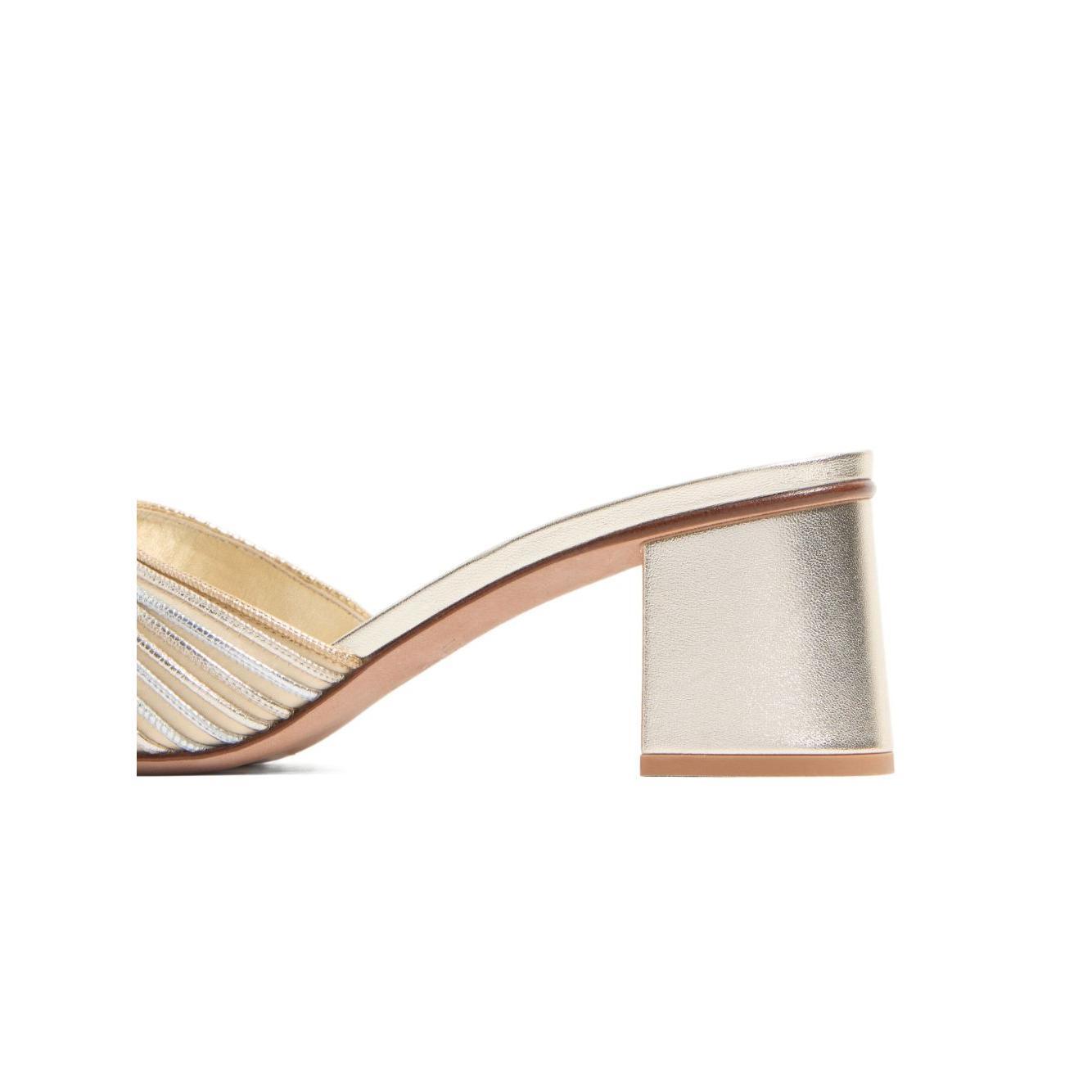 Valentino Garavani Vlogo Signature Metallic Slide Sandal With Cornely Embroidery 60mm WS0HA6XTQBJ1-P25
