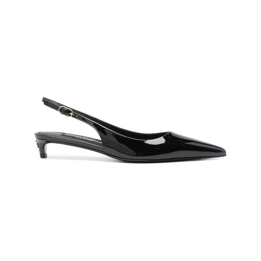 Dolce & Gabbana 40mm patent slingback pumps Medium Heel Dolce & Gabbana Dark Slate Gray