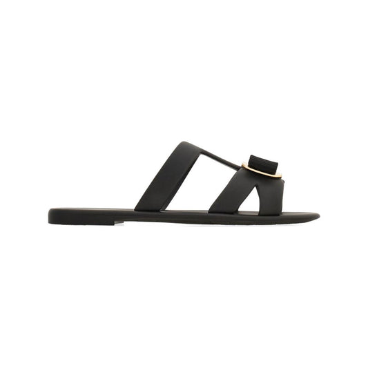 Ferragamo New Vara plate strappy slide Sandals Ferragamo Dark Slate Gray