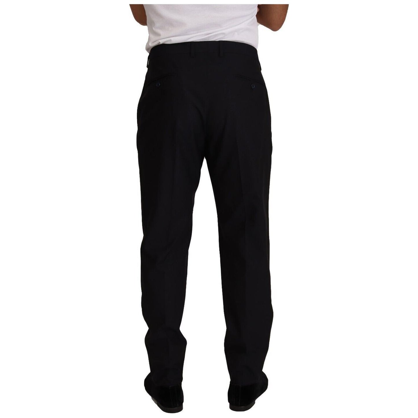 Dolce & Gabbana Blue Wool Silk Formal Trouser Dress Pants Dolce & Gabbana