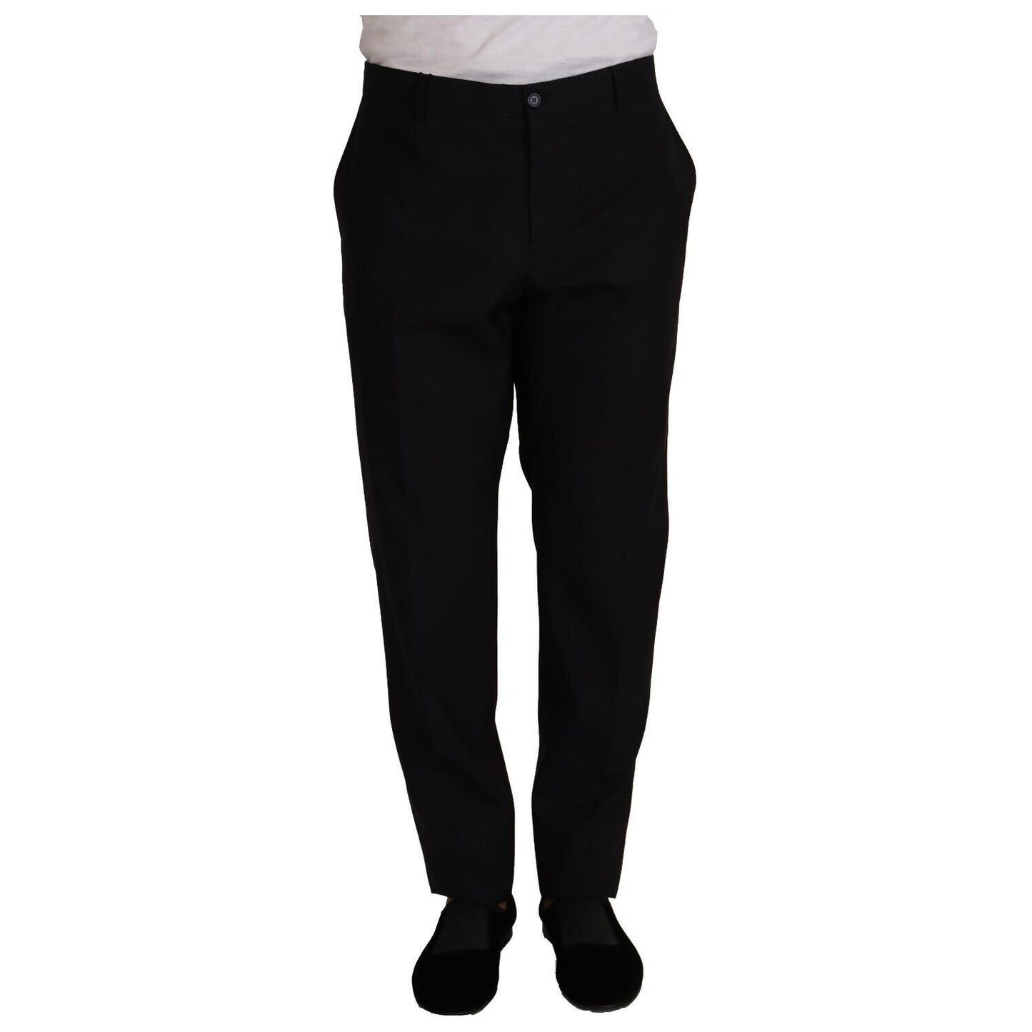 Dolce & Gabbana Blue Wool Silk Formal Trouser Dress Pants Dolce & Gabbana