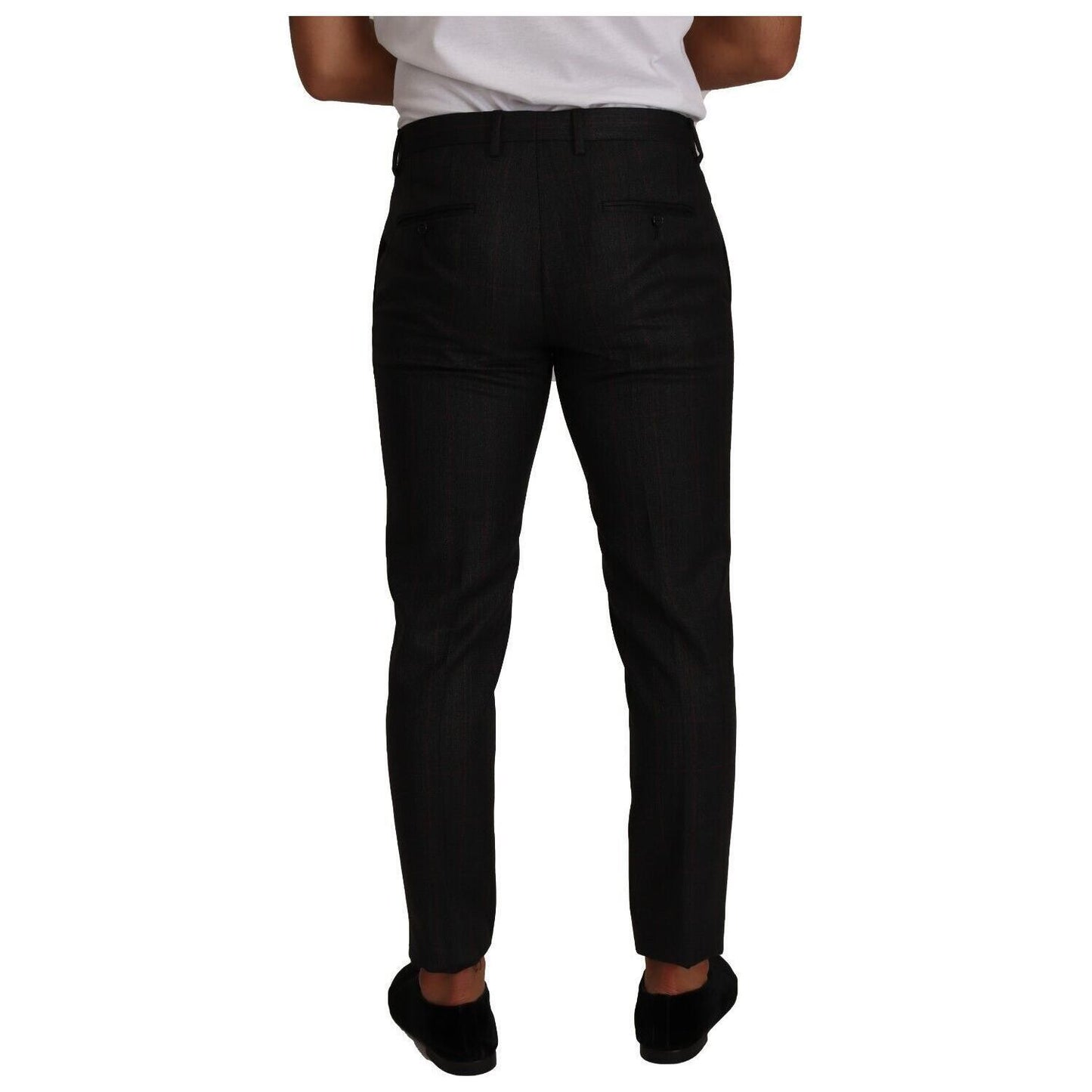 Dolce & Gabbana Gray Check Wool Formal Trouser Dress Pants PAN72315 - 48