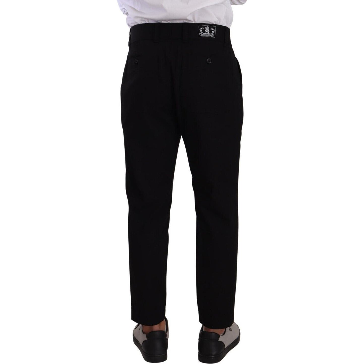 Dolce & Gabbana Black Cotton Stretch Chinos Trouser Jeans Dolce & Gabbana
