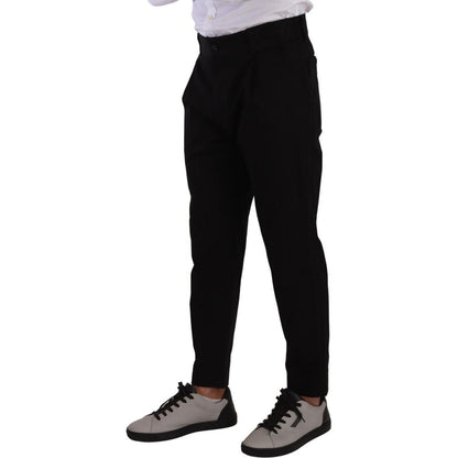 Dolce & Gabbana Black Cotton Stretch Chinos Trouser Jeans Dolce & Gabbana