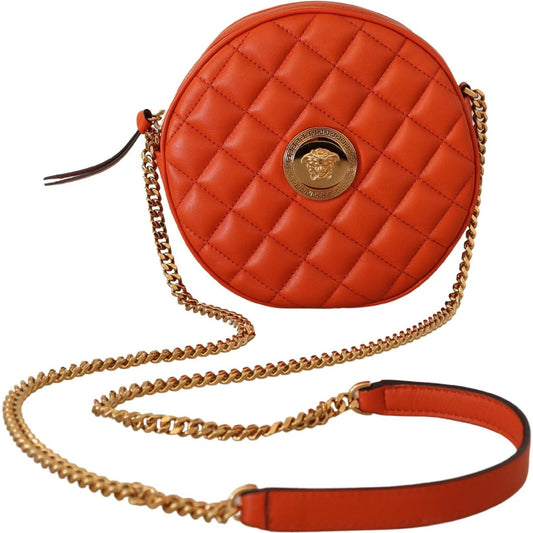 Versace Red Nappa Leather Medusa Round Crossbody Bag Crossbody Bag