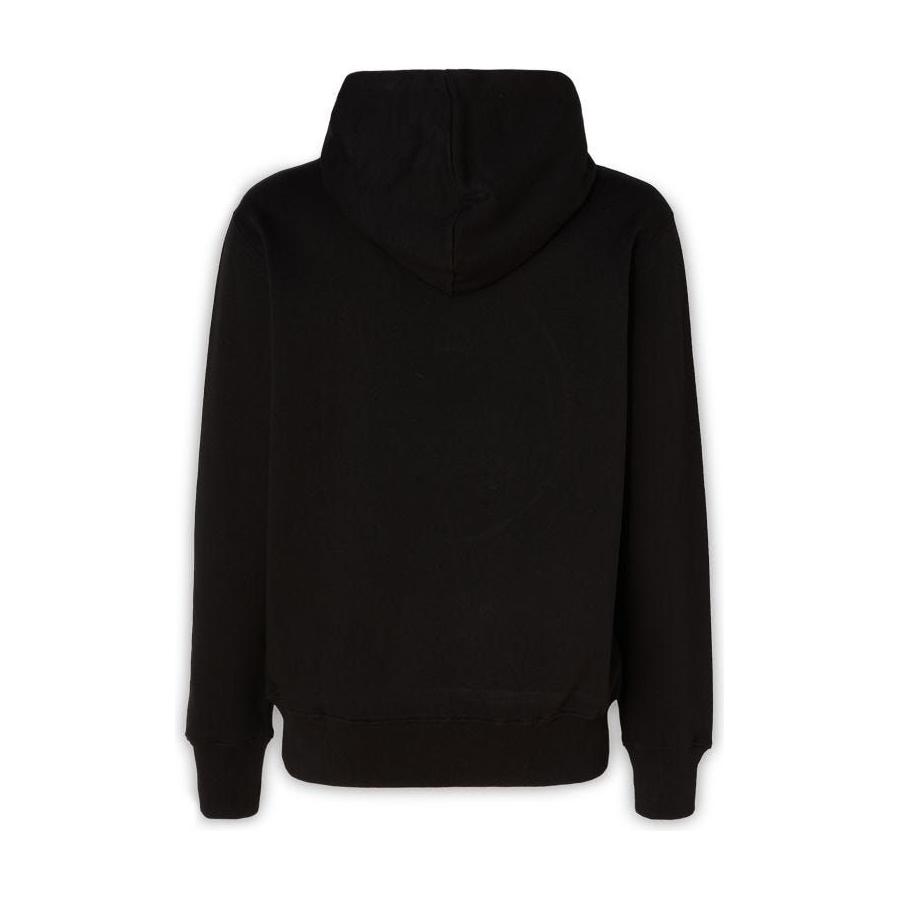 Versace Jeans Black Cotton Logo Details Hooded Sweatshirt Versace Jeans