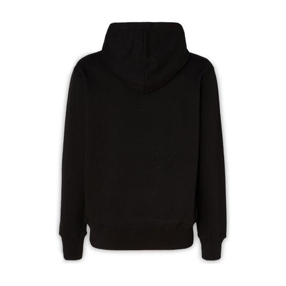 Versace Jeans Black Cotton Logo Details Hooded Sweatshirt Versace Jeans