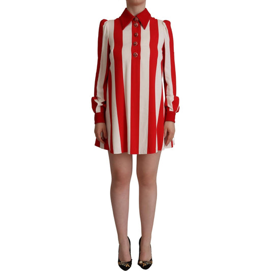 Dolce & Gabbana Elegant Striped Shirt Mini Dress Dolce & Gabbana Sienna