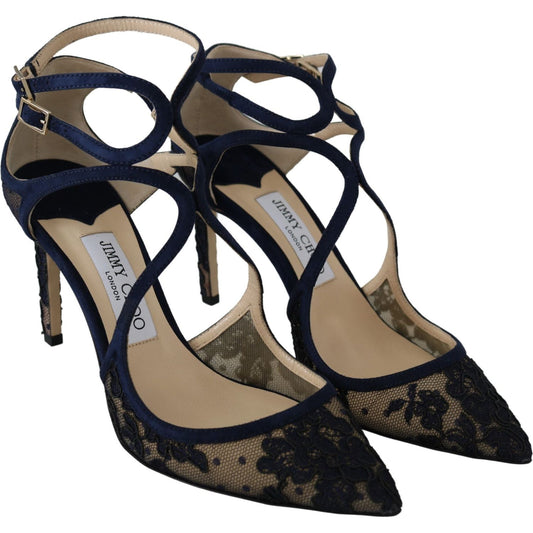 Jimmy Choo Navy Lancer Leather Pumps Elegance Unleashed Jimmy Choo Black