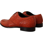 Dolce & Gabbana Orange Exotic Leather Dress Derby Shoes MV4551- 40