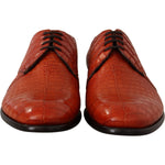 Dolce & Gabbana Orange Exotic Leather Dress Derby Shoes MV4551- 40