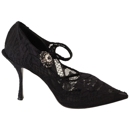 Dolce & Gabbana Elegant Black Lace Stiletto Pumps Dolce & Gabbana Black