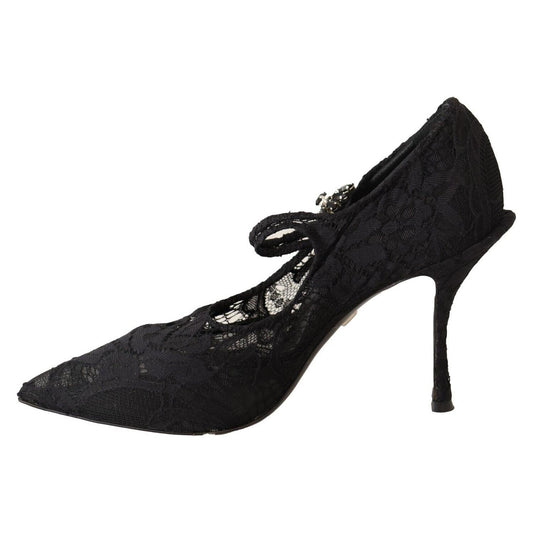 Dolce & Gabbana Elegant Black Lace Stiletto Pumps Dolce & Gabbana Black