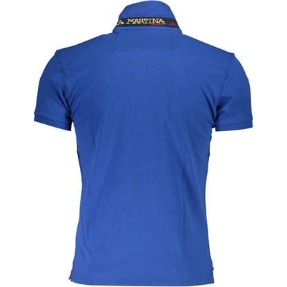 La Martina Blue Cotton Polo Shirt La Martina
