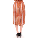 Licia Florio Orange Brown Below-Knee Chic Skirt Licia Florio Dark Salmon