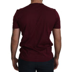 Dolce & Gabbana Bordeaux Roses Cotton Crewneck T-shirt TSH7481- 50