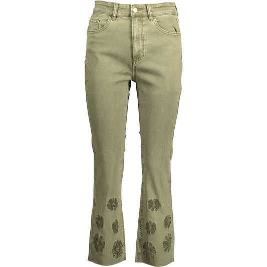 Desigual Green Cotton Jeans & Pants