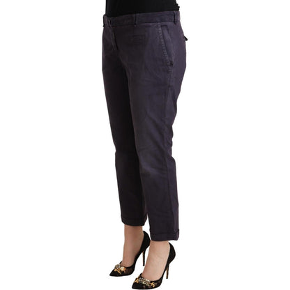 Jucca Black Low Waist Folded Hem Flared Cropped Pants 1728,67345645728,Black,Clothing,Cropped Pants - Pants - Clothing,IT46|XL,Jeans & Pants - Women - Clothing,Jucca,Material: 98% Cotton 2% Elastane,New with tags,Pants - Clothing,Women,Women - Clothing