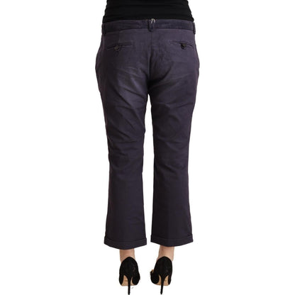 Jucca Black Low Waist Folded Hem Flared Cropped Pants 1728,67345645728,Black,Clothing,Cropped Pants - Pants - Clothing,IT46|XL,Jeans & Pants - Women - Clothing,Jucca,Material: 98% Cotton 2% Elastane,New with tags,Pants - Clothing,Women,Women - Clothing