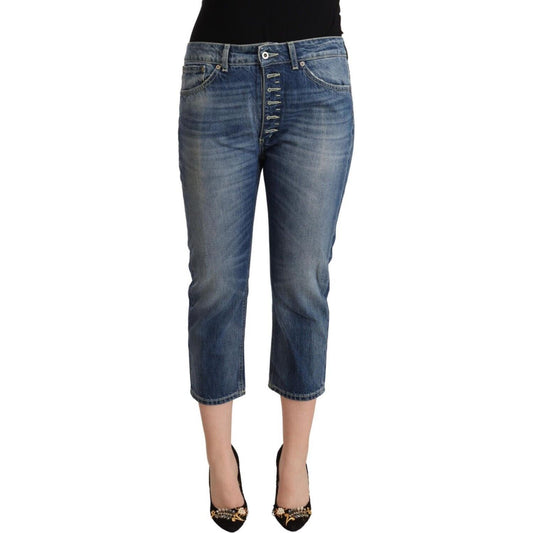 Dondup Blue Washed Mid Waist Capri Denim Jeans 1728,67345645728,Blue,Clothing,Cropped Jeans - Jeans Denim - Clothing,Dondup,IT40|S,Jeans & Pants - Women - Clothing,Jeans Denim - Clothing,Material: 100% Cotton,New with tags,Women,Women - Clothing