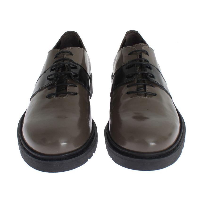 AI_ Gray Brown Leather Laceups Shoes 1728,67345645728,AI_,EU36/US5.5,EU37/US6.5,Flat Shoes - Women - Shoes,Gray,Material: 100% Leather,New with tags,Oxfords and Derbies - Shoes,Shoes,Women,Women - Shoes