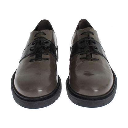 AI_ Gray Brown Leather Laceups Shoes 1728,67345645728,AI_,EU36/US5.5,EU37/US6.5,Flat Shoes - Women - Shoes,Gray,Material: 100% Leather,New with tags,Oxfords and Derbies - Shoes,Shoes,Women,Women - Shoes