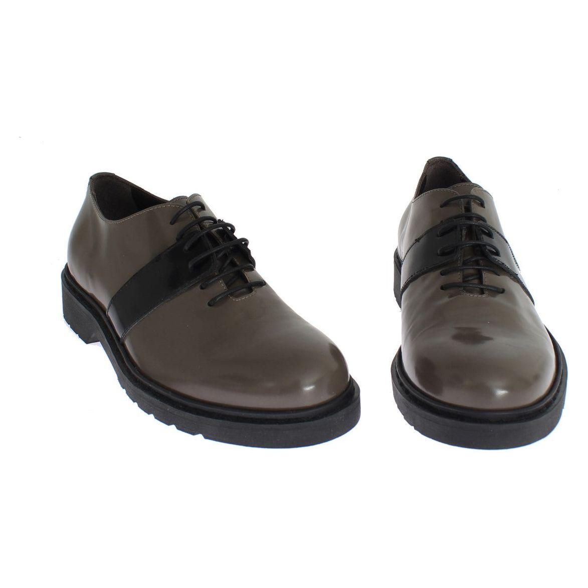 AI_ Gray Brown Leather Laceups Shoes 1728,67345645728,AI_,EU36/US5.5,EU37/US6.5,Flat Shoes - Women - Shoes,Gray,Material: 100% Leather,New with tags,Oxfords and Derbies - Shoes,Shoes,Women,Women - Shoes