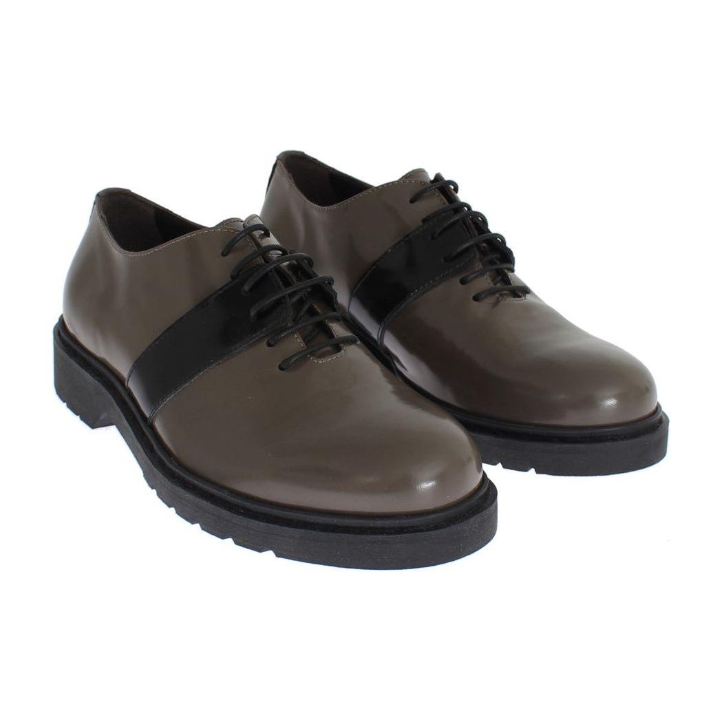 AI_ Gray Brown Leather Laceups Shoes 1728,67345645728,AI_,EU36/US5.5,EU37/US6.5,Flat Shoes - Women - Shoes,Gray,Material: 100% Leather,New with tags,Oxfords and Derbies - Shoes,Shoes,Women,Women - Shoes