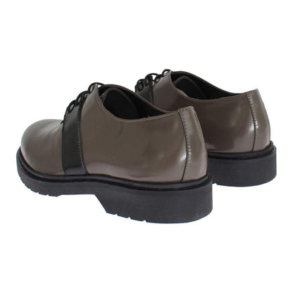 AI_ Gray Brown Leather Laceups Shoes 1728,67345645728,AI_,EU36/US5.5,EU37/US6.5,Flat Shoes - Women - Shoes,Gray,Material: 100% Leather,New with tags,Oxfords and Derbies - Shoes,Shoes,Women,Women - Shoes