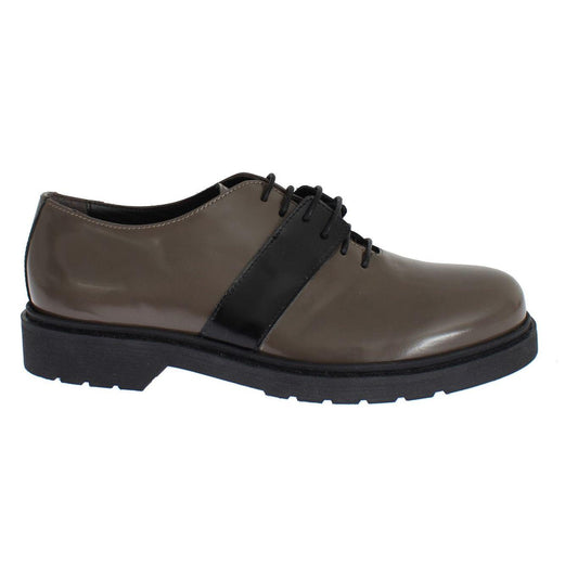 AI_ Gray Brown Leather Laceups Shoes 1728,67345645728,AI_,EU36/US5.5,EU37/US6.5,Flat Shoes - Women - Shoes,Gray,Material: 100% Leather,New with tags,Oxfords and Derbies - Shoes,Shoes,Women,Women - Shoes
