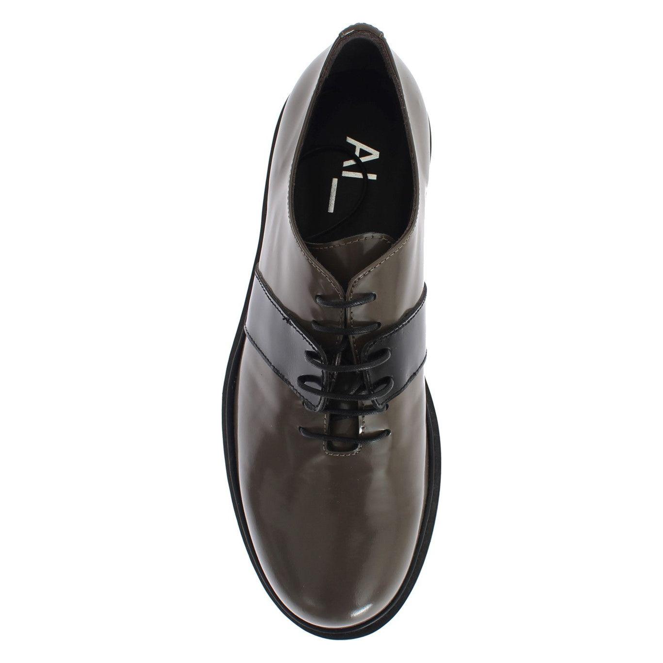 AI_ Gray Brown Leather Laceups Shoes 1728,67345645728,AI_,EU36/US5.5,EU37/US6.5,Flat Shoes - Women - Shoes,Gray,Material: 100% Leather,New with tags,Oxfords and Derbies - Shoes,Shoes,Women,Women - Shoes