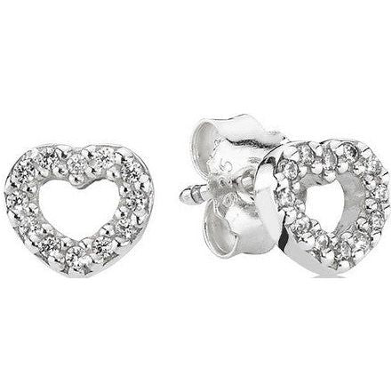 PANDORA JEWELS Mod. SILVER STUD EARRING WITH CUBIC ZIRCONIA Earrings PANDORA Light Gray