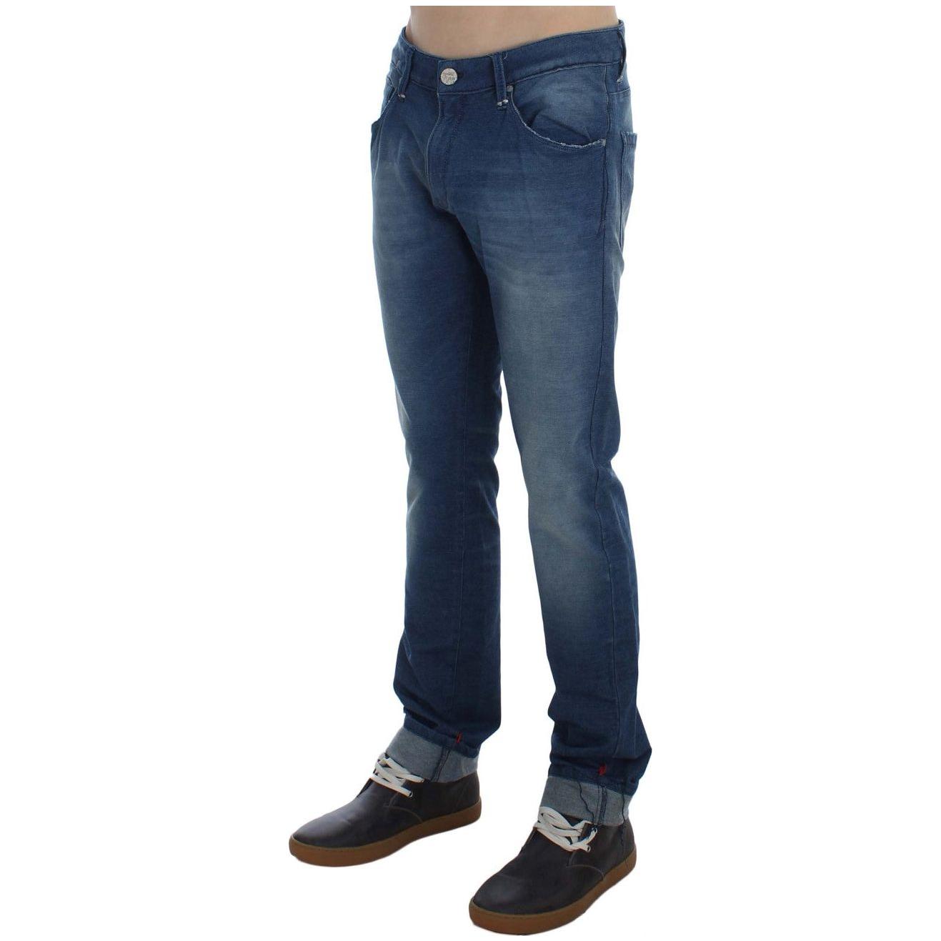 بنطلون جينز إيطالي أزرق اللون من Acht Slim Fit