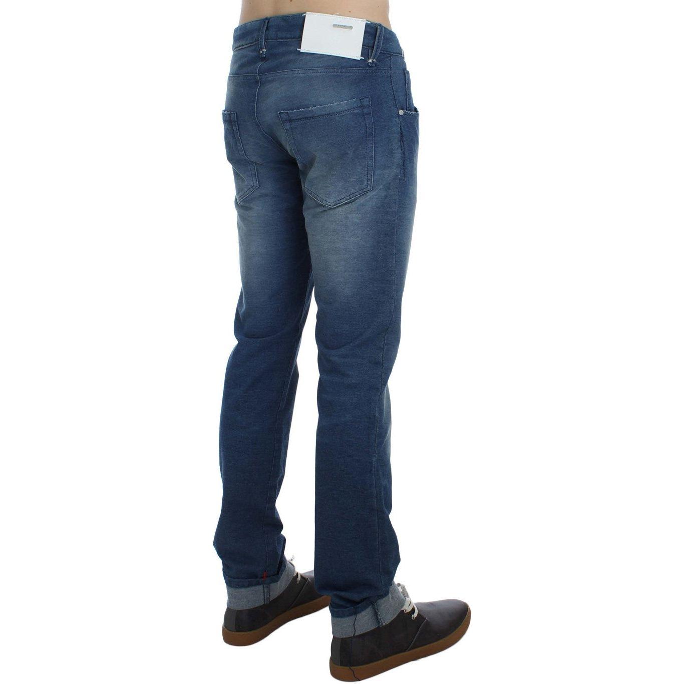 بنطلون جينز إيطالي أزرق اللون من Acht Slim Fit